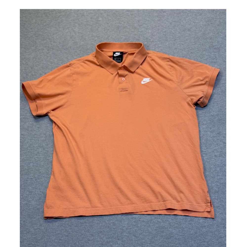 Nike Mens XL Polo Shirt Orange Embroidered Logo Sportswear Casual VTG 90s Y2K